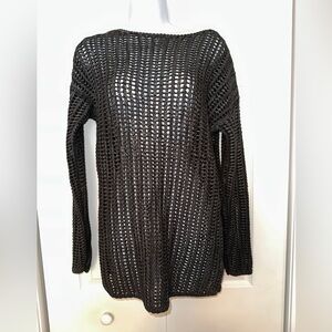 Kenneth Cole dark grey mesh coated sweater size small